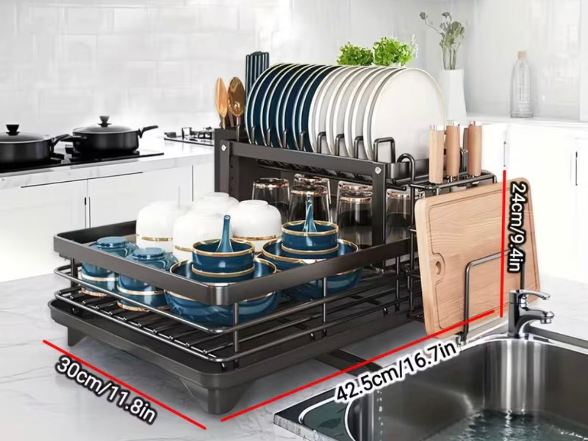 Égouttoir de cuisine à drainage automatique
Gardez votre plan de travail sec, propre et organisé