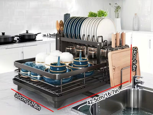 Égouttoir de cuisine à drainage automatique
Gardez votre plan de travail sec, propre et organisé